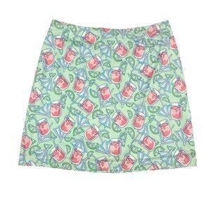 Vineyard Vines Mini Skirt Womens 12 Green Tropical Cocktail Novelty Print Summer